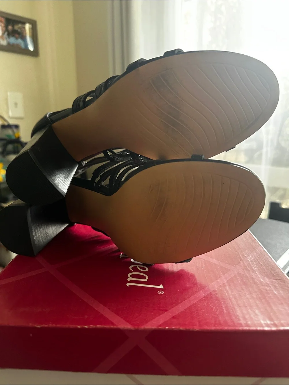 Xappeal Black Strappy Cutout High Heel Sandals